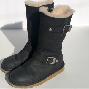 UGG Kensington Black Suede Shearling Boots 13